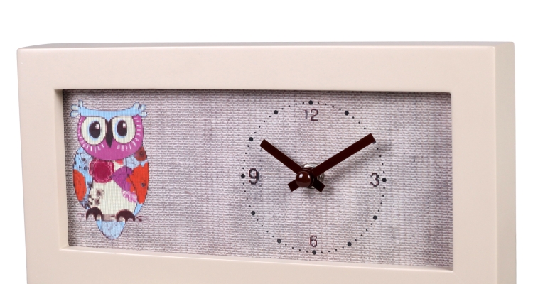 Owl Design MDF Table Clock