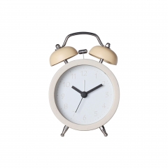 Twin bell alarm clock with grain dots & light
